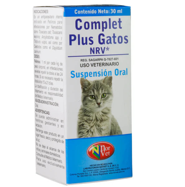 Complet Plus Gatos NRV Solución Oral 30 ML - Norvet Complet Plus Gatos NRV Solución Oral 30 ML - Norvet